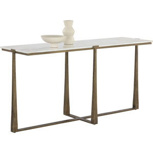 Cowell 64 X 20 inch White / Antique Brass Console Table